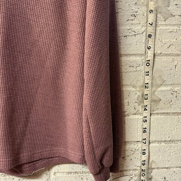 Hope Waffle Knit Button Neck Long Sleeve Top | Mauve Purple Pullover | Size Larg - Picture 4 of 9